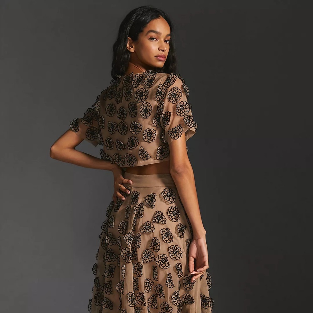 Anthropologie by Let Me Be Top & Ballgown Skirt Set TOP & SKIRT $330 NWT - Picture 3 of 7